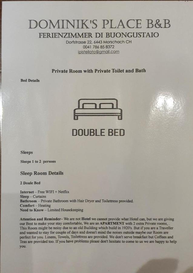 Buongustaio1 Zimmer mit ensuite T&B Morschach Exterior foto